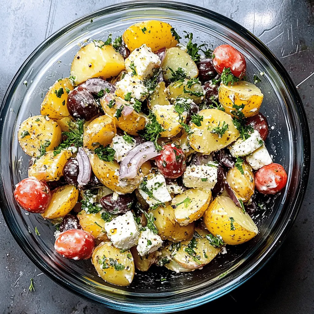 This Greek Potato Salad is a refreshing twist on a classic! With tender potatoes, crisp cucumbers, juicy tomatoes, and a tangy feta dressing, it’s perfect for picnics or as a side at any meal. Quick to prepare in just 25 minutes, this salad is not only delicious but also vibrant and full of flavor. Save this recipe for your next gathering or meal prep—it’s a must-try!