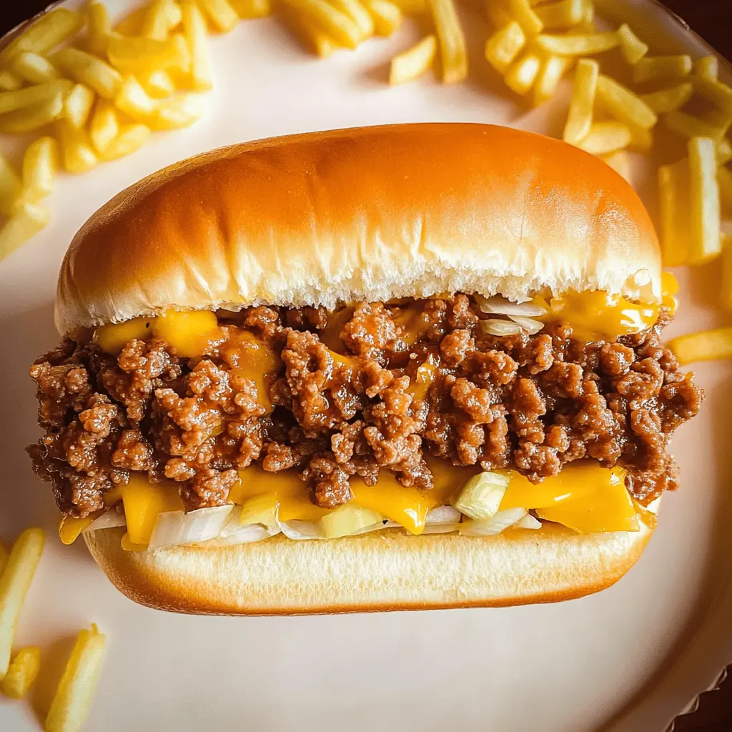 Have a taste of a classic with a twist! These Big Mac Sloppy Joes combine the beloved flavors of a Big Mac with the comfort of a sloppy joe. Ground beef, tangy pickles, special sauce, and melted cheese come together for a hearty meal everyone will love. Perfect for quick weeknight dinners or game day gatherings! Save this recipe for a fun and delicious addition to your menu!