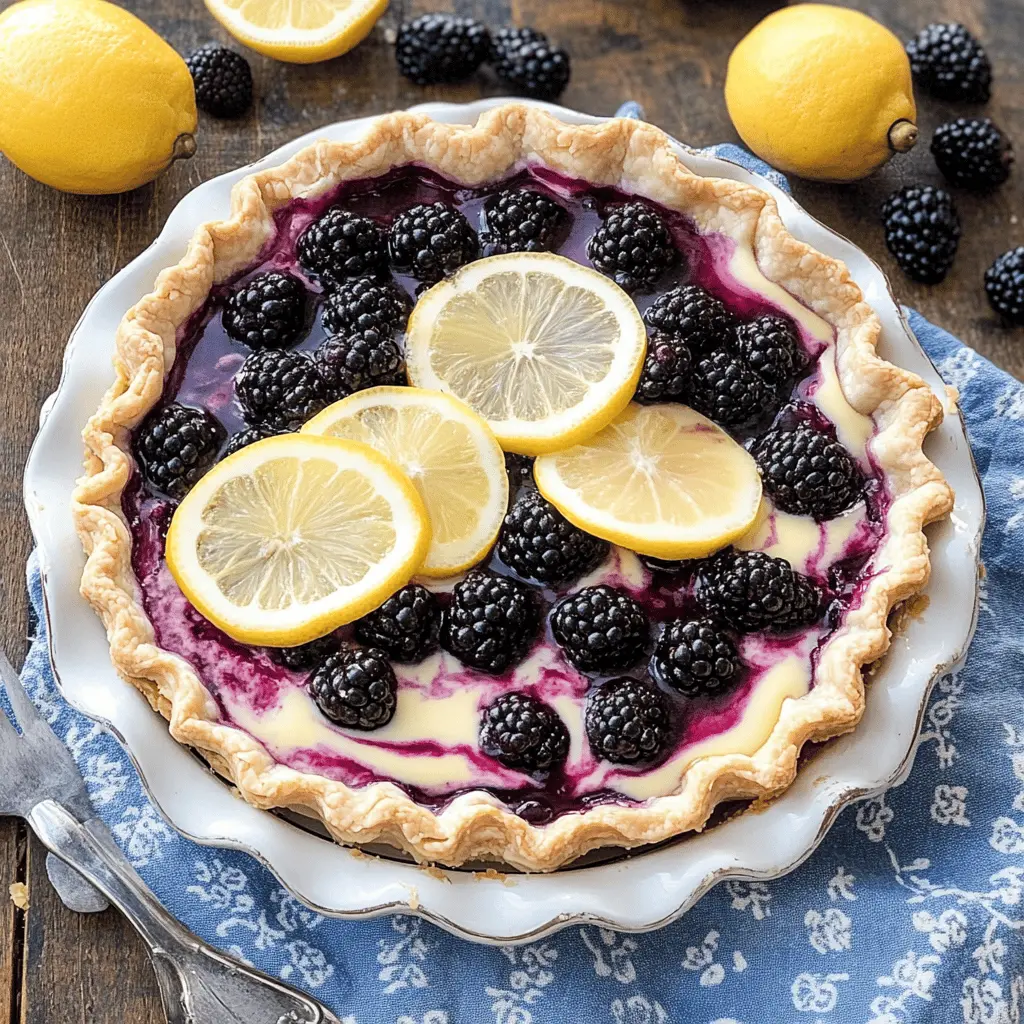 This Blackberry Lemonade Pie is a delightful summer treat that combines the sweetness of fresh blackberries with the refreshing tang of lemonade. It's a perfect dessert for gatherings or a sweet ending to a warm day. Save this recipe to brighten up your next picnic or family BBQ! Enjoy every slice of this deliciously easy pie.