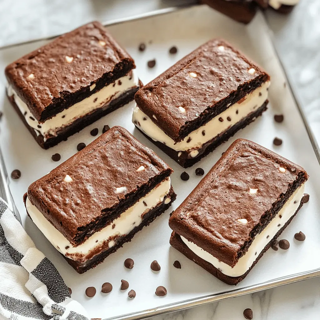 Treat yourself to these delicious Brownie Ice Cream Sandwiches, featuring chewy brownies and creamy ice cream! Perfect for summer parties, picnics, or a fun family dessert, these treats are easy to make and even easier to enjoy. Save this recipe now for a delightful way to cool down and satisfy your sweet tooth!