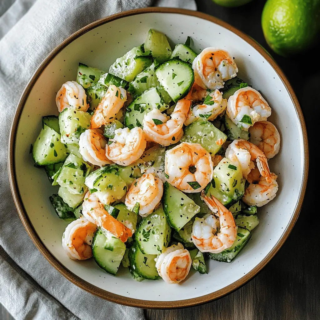Fresh and light, this Cucumber Shrimp Salad is perfect for warm days! Featuring juicy shrimp tossed with crunchy cucumbers, zesty lemon, and flavorful herbs, it's both refreshing and satisfying. Enjoy it as a simple lunch or a delightful appetizer at your next gathering. Save this recipe to brighten up your meal planning!