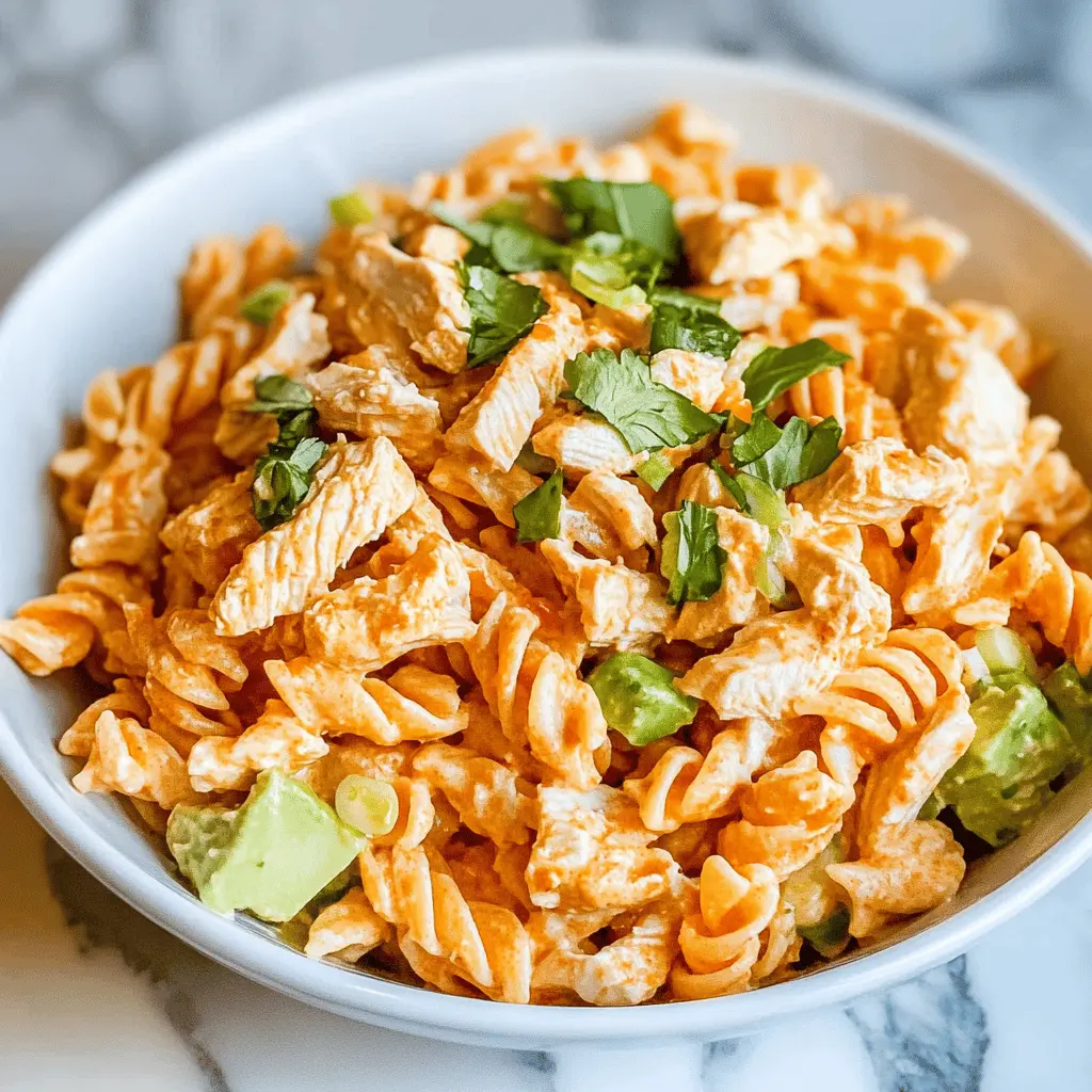 Easy Cheesy Buffalo Chicken Pasta Salad Recipe