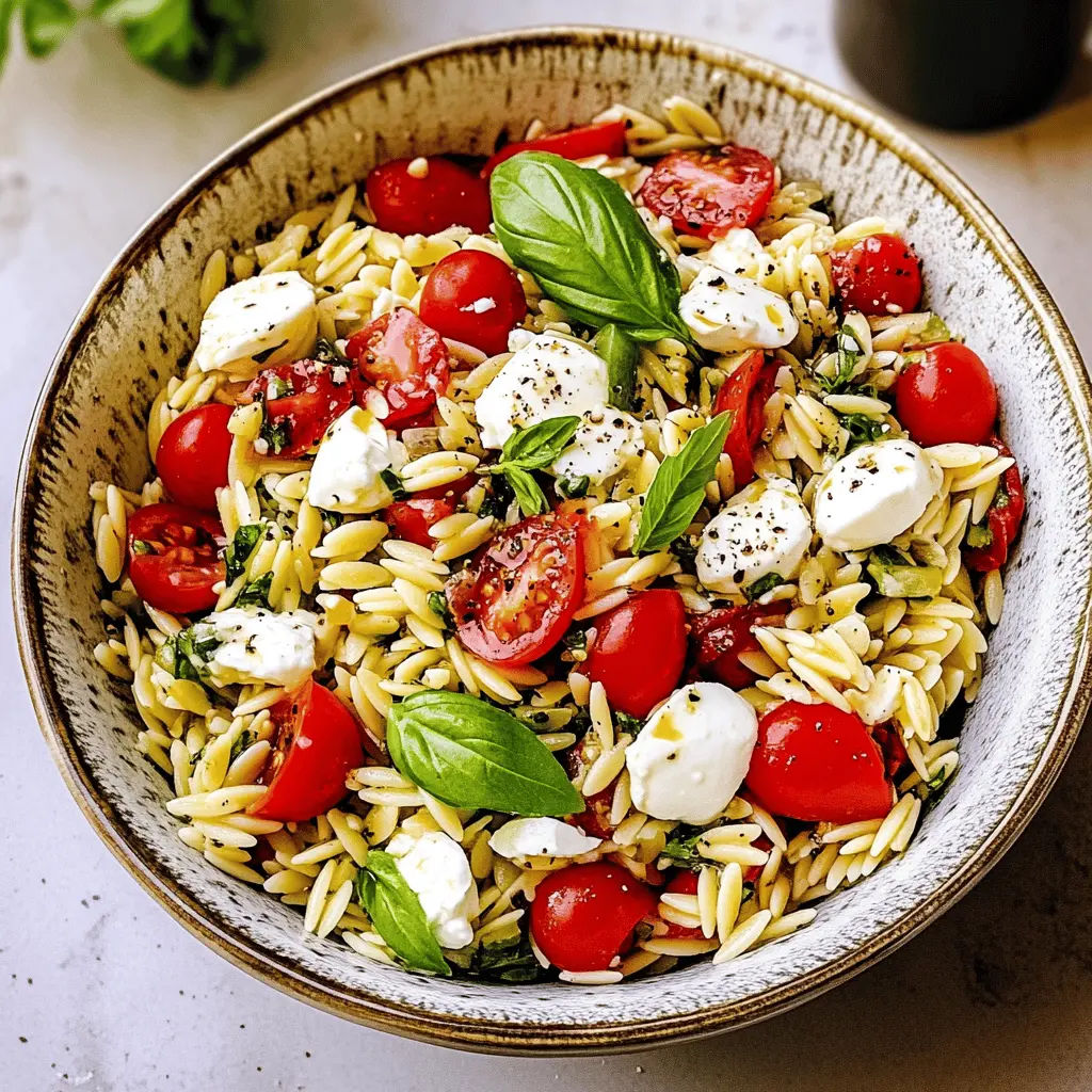 Easy Fresh Orzo Salad with Mozzarella and Herbs