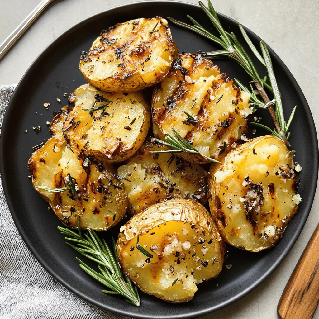 Get ready for a flavorful side dish! These Grilled Garlic Rosemary Smashed Potatoes are crispy on the outside and fluffy on the inside, packed with aromatic garlic and fragrant rosemary. Perfect for your summer BBQ or any weeknight dinner. Be sure to save this recipe and impress your family and friends with this tasty twist on a classic!