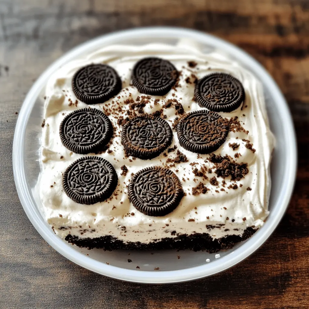 Treat yourself to a delightful slice of Heavenly Oreo Dessert! This no-bake treat combines creamy layers of whipped cream, rich chocolate, and crunchy Oreo cookies for an irresistible dessert. Perfect for any occasion, your family and friends will love indulging in this sweet delight. Save this recipe now for your next gathering or special celebration!