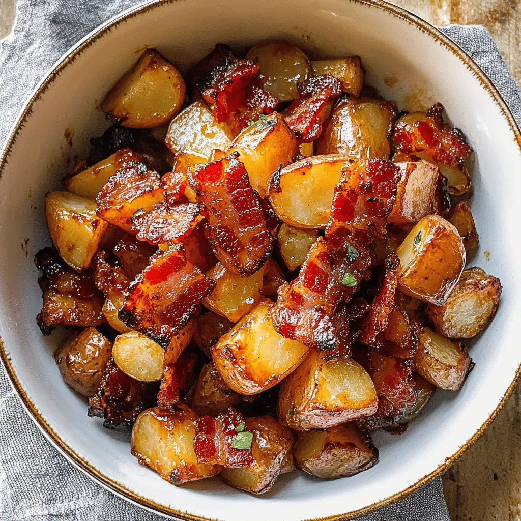 Get ready for a delightful twist on your traditional roasted potatoes! These honey bacon roasted potatoes combine golden roasted spuds with crispy bacon and a sweet, sticky honey glaze. Perfect for a family dinner or a festive gathering! Save this recipe now to impress your guests with a side dish that everyone will love.