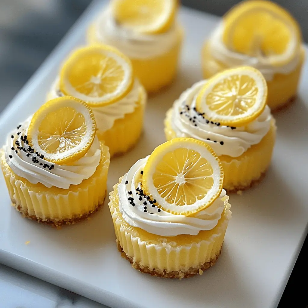 These Mini Lemon Cheesecakes are the perfect addition to your dessert table! With a creamy lemon filling and a buttery graham cracker crust, they’re bright, refreshing, and easy to make. Ideal for parties, picnics, or just a sweet treat at home. Save this recipe for a delightful dessert that everyone will love! 🍋✨