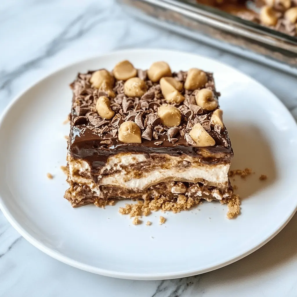 This No Bake Peanut Butter Chocolate Lasagna is a delightful treat that layers creamy peanut butter, rich chocolate, and fluffy whipped topping. Perfect for hot summer days or any sweet tooth craving, this easy dessert requires no oven time! Save this recipe for your next gathering, potluck, or family night! Your loved ones will thank you!