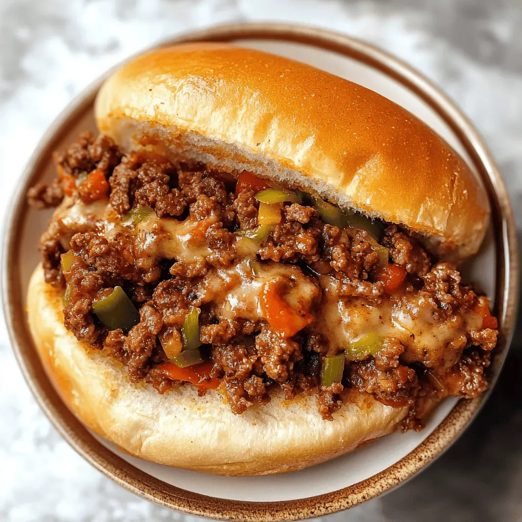 Get ready for a hearty twist on a classic favorite! These Philly Cheesesteak Sloppy Joes combine tender beef, peppers, and gooey cheese, packed between soft buns for an irresistible meal. Perfect for family dinners or game day gatherings! Save this quick recipe to impress your guests with comfort food that's full of flavor!