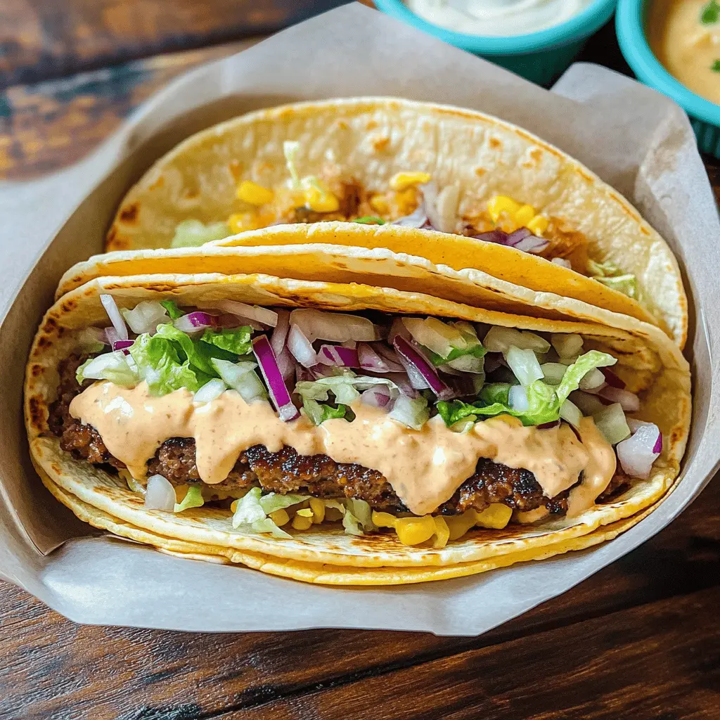Treat yourself to these amazing Smash Burger Tacos! Enjoy the perfect blend of juicy beef patties, melty cheese, and fresh toppings all wrapped in a soft tortilla. Quick and easy to make, these tacos are sure to impress at your next gathering or family dinner. Don’t forget to save this recipe for a fun twist on taco night!