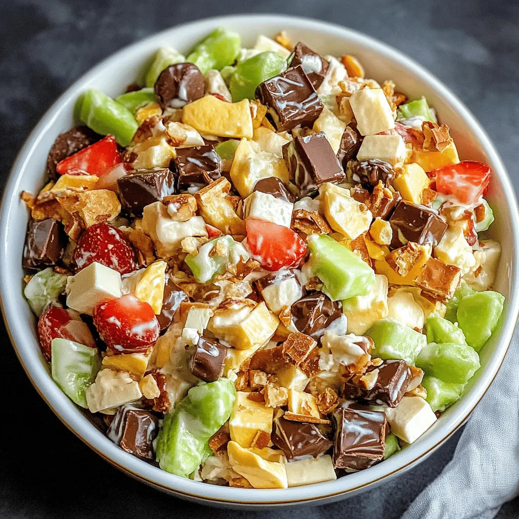 This Snickers Salad is a fun and delicious twist on traditional salads! With layers of creamy vanilla pudding, fluffy whipped topping, crunchy Snickers bars, and crisp green apples, it’s the perfect blend of tastes and textures everyone will love. Save this recipe for potlucks, picnics, or family gatherings—you won't want to miss out on this sweet treat!