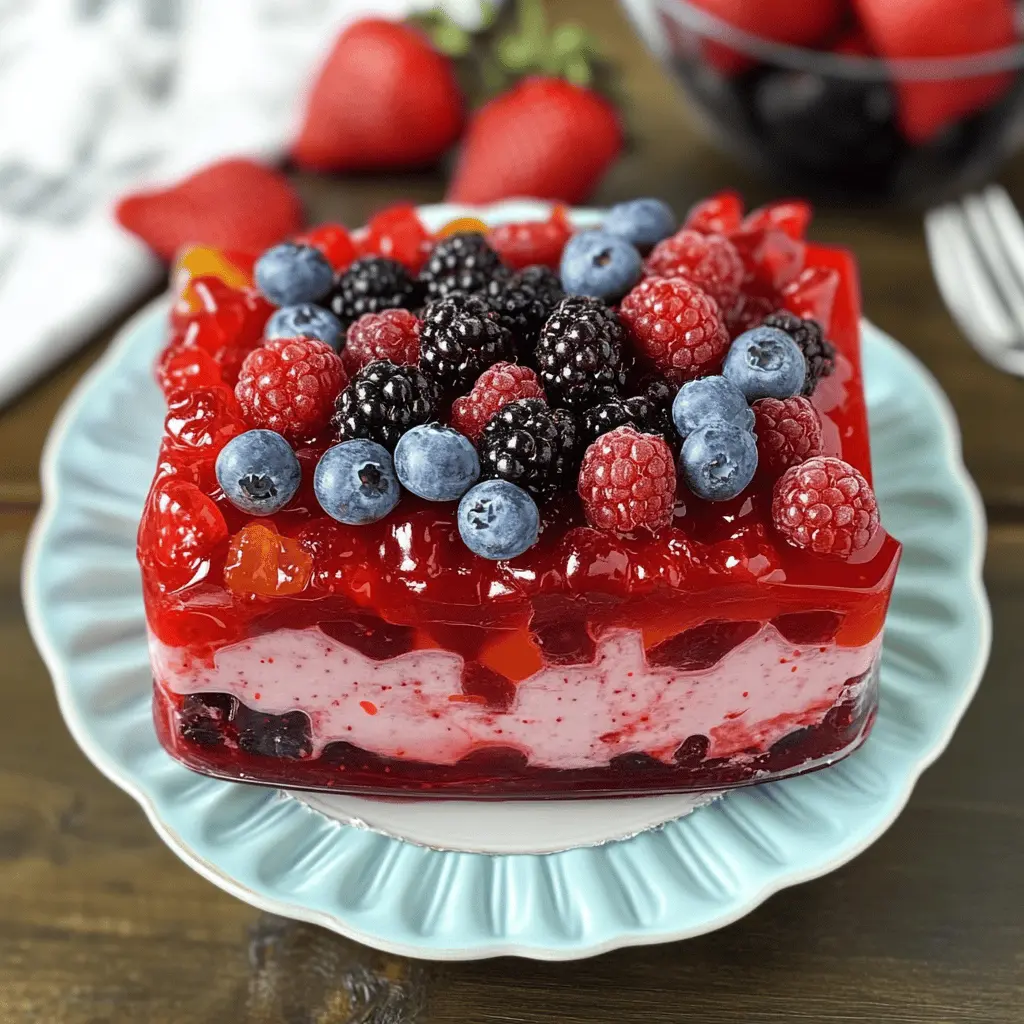 Brighten up your summer with this vibrant Summer Berry Jello Lasagna! Made with a luscious cream cheese filling, fresh berries, and colorful jello layers, this dessert is as delightful to look at as it is to taste. Perfect for gatherings, picnics, or just a sweet treat at home. Save this recipe and impress your friends with a light and refreshing dessert!