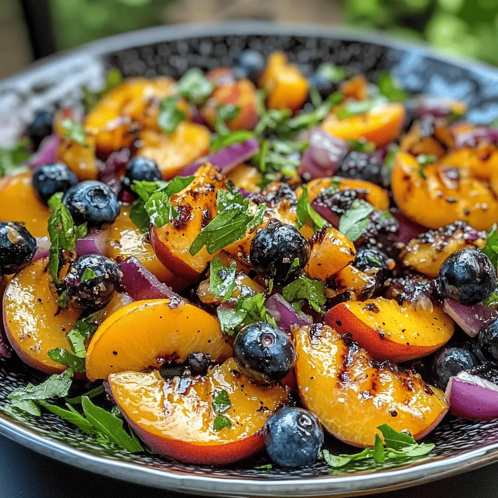 Easy Grilled Peach Blueberry Salad Recipe
