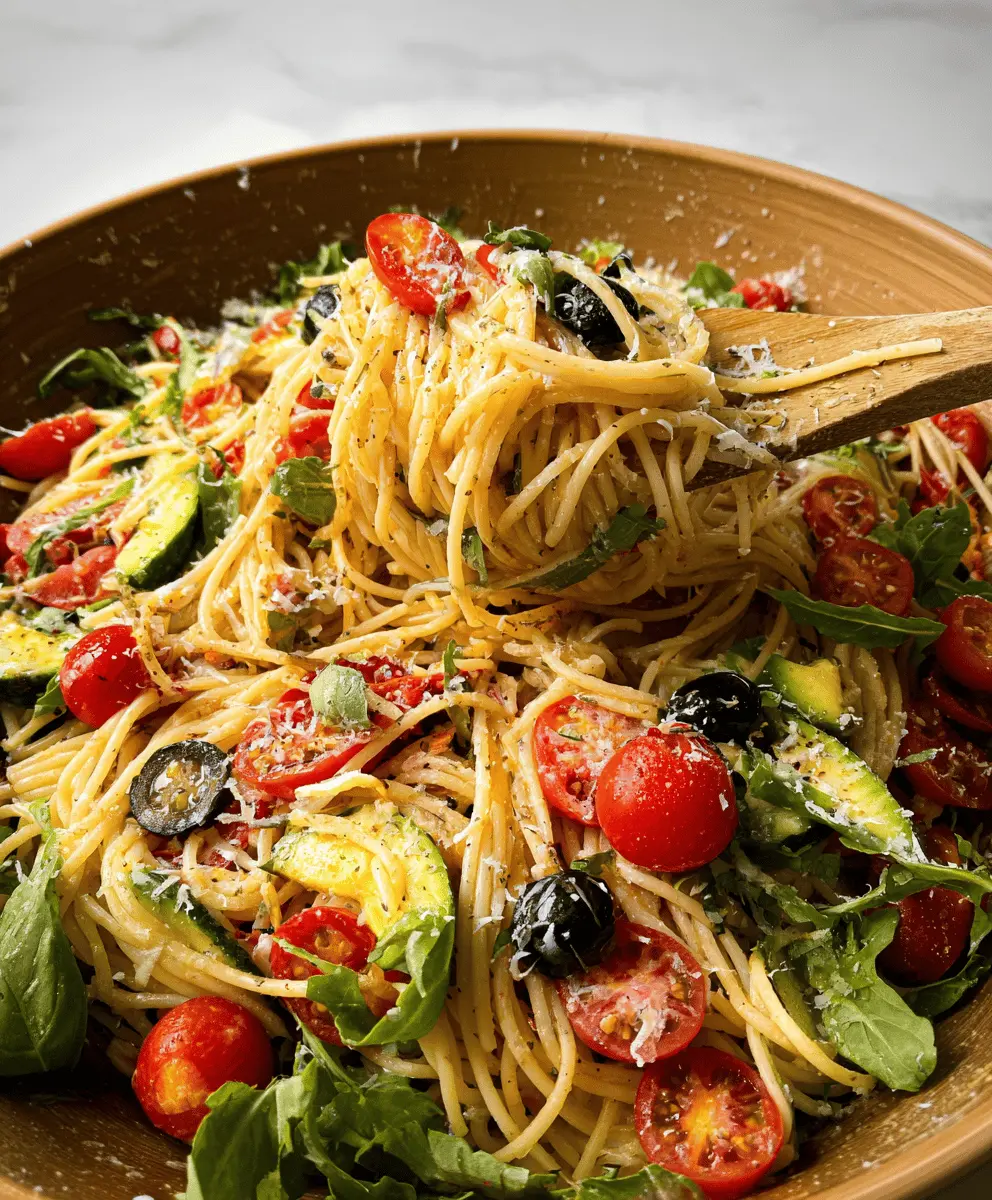 Easy California Spaghetti Salad with Fresh Veggies