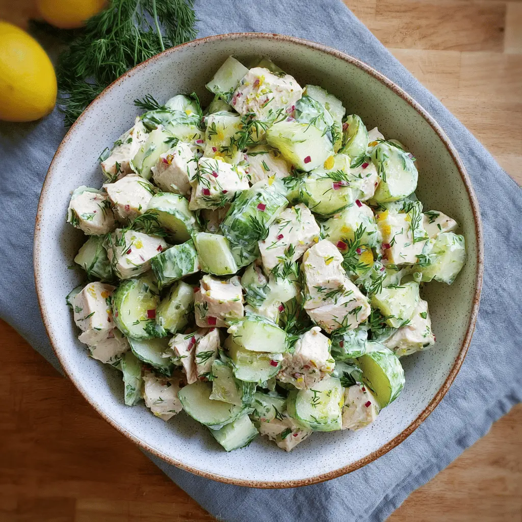 Easy Fresh Cucumber Chicken Salad Recipe