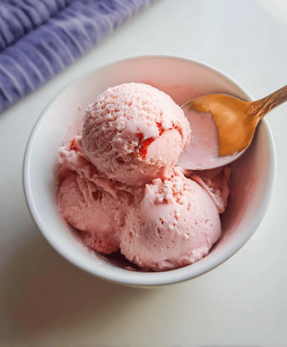 Easy 3-Ingredient No-Churn Strawberry Ice Cream