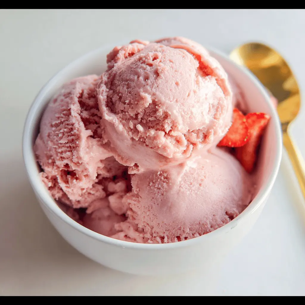 Easy 3-Ingredient No-Churn Strawberry Ice Cream