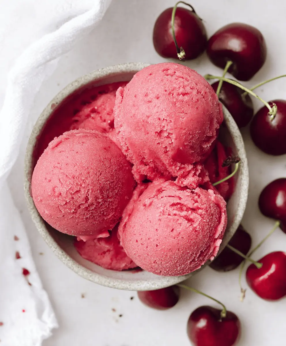 Easy Fresh Cherry Sorbet Recipe
