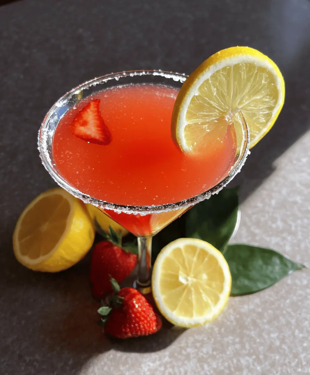 Easy Strawberry Lemon Drop Martini Recipe