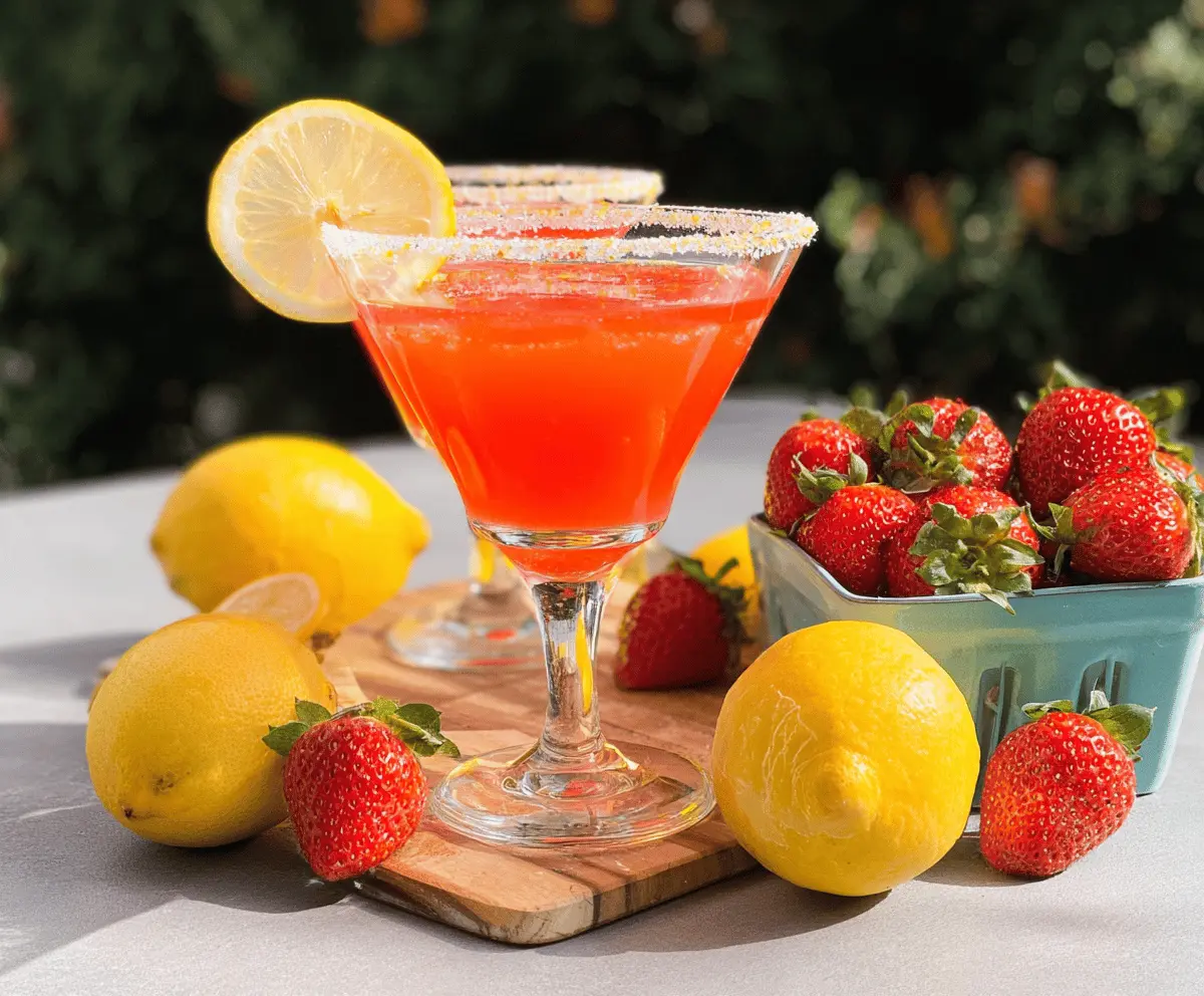 Easy Strawberry Lemon Drop Martini Recipe