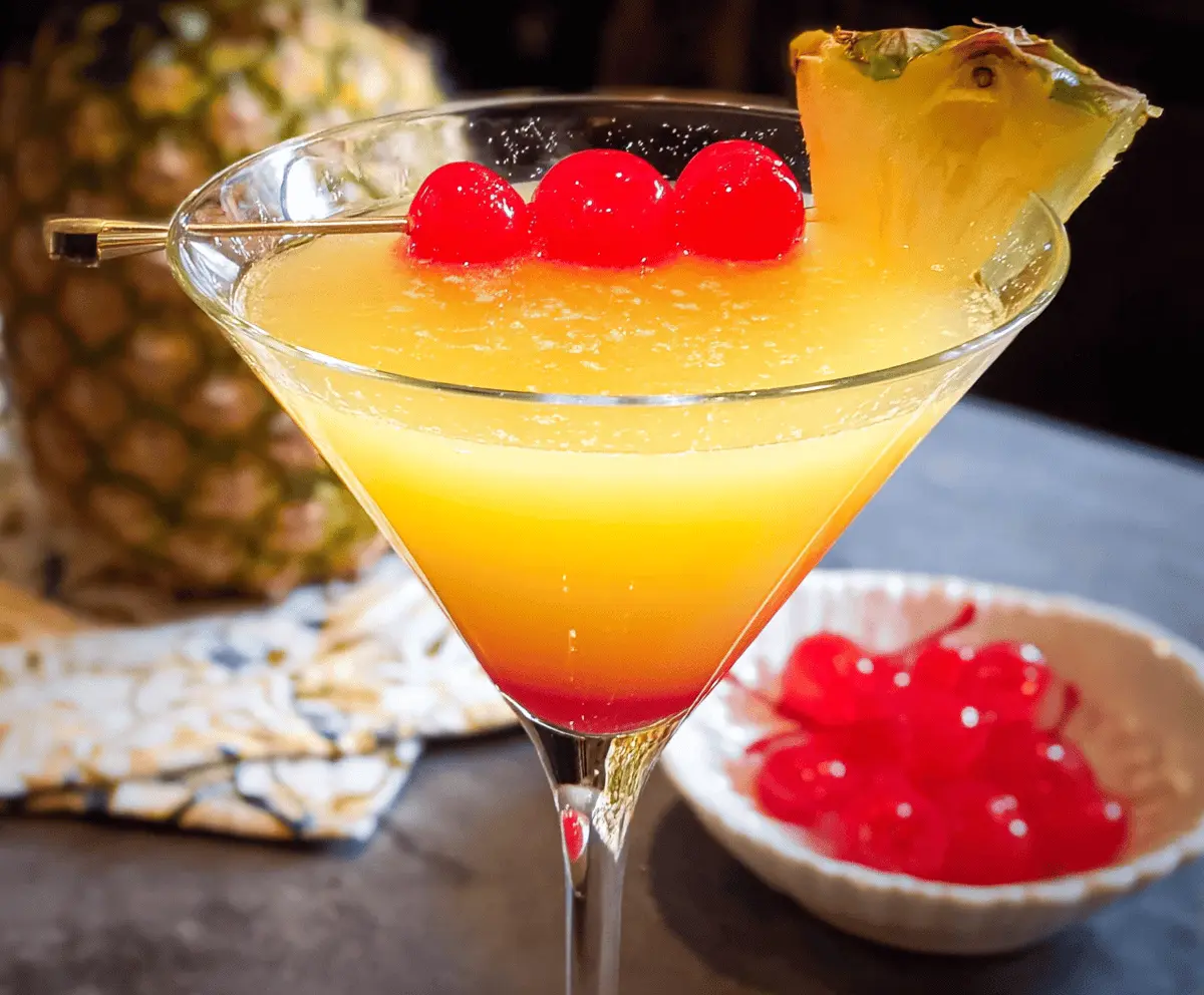 Easy Pineapple Upside Down Martini Recipe