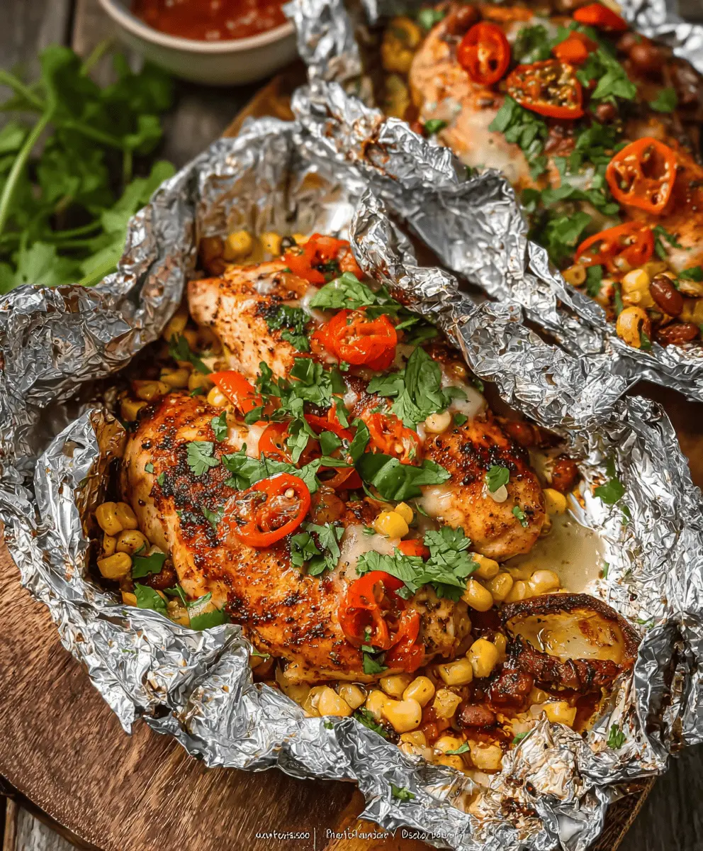 Easy Santa Fe Chicken Foil Packets Recipe