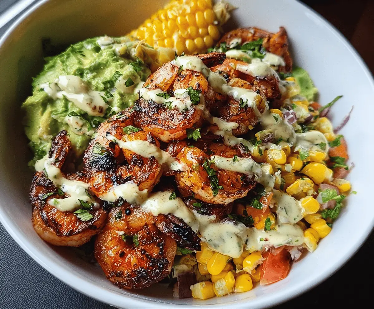 Easy Grilled Shrimp Bowl with Avocado and Corn Salsa