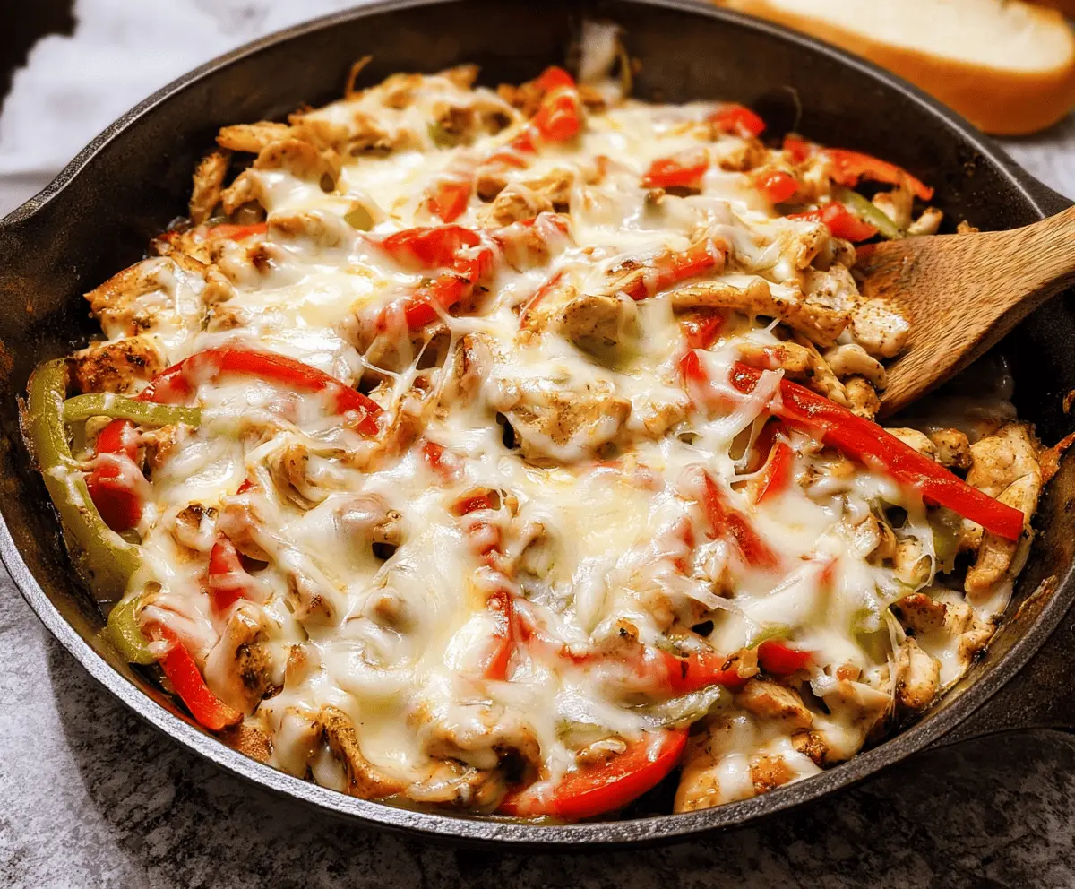 Easy Chicken Cheesesteak Skillet Recipe