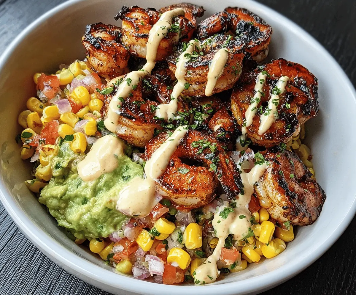 Easy Grilled Shrimp Bowl with Avocado and Corn Salsa
