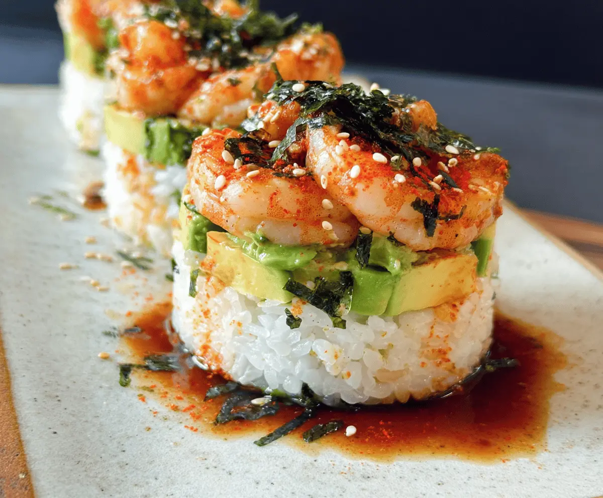 Easy Spicy Shrimp Sushi Stacks Recipe