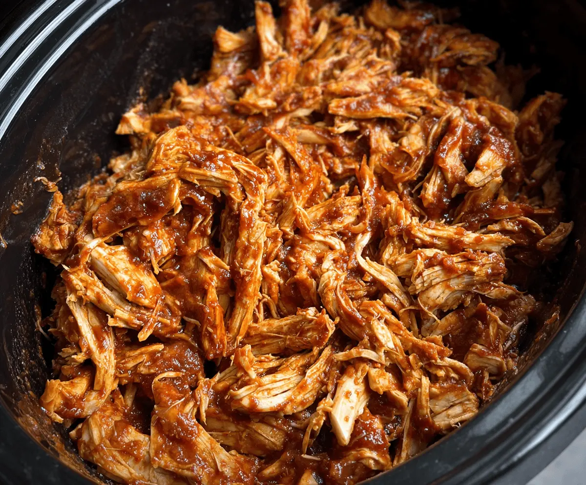 Easy Crockpot BBQ Pulled Chicken Recipe