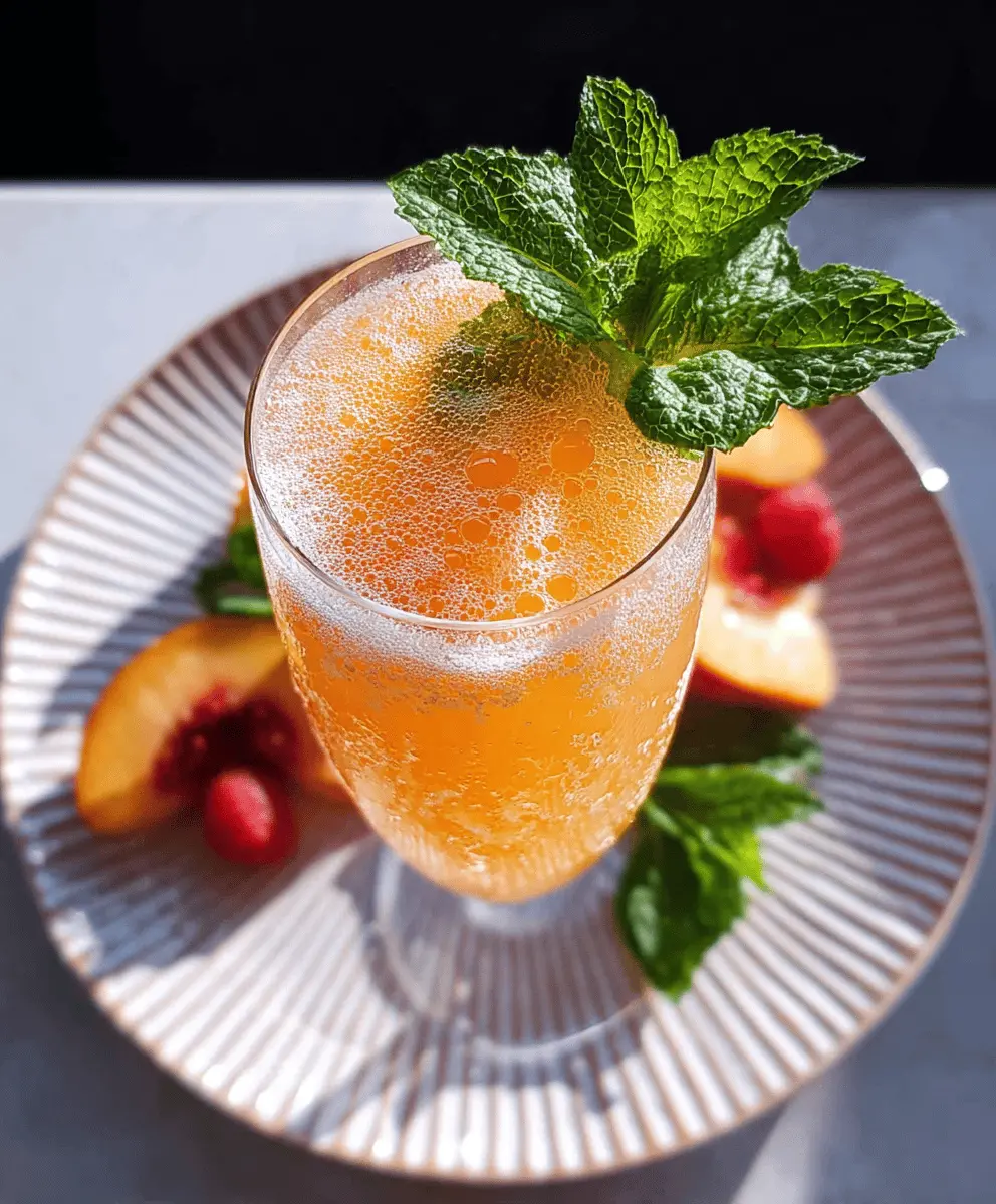 Easy Peach Bellini Mocktail Recipe