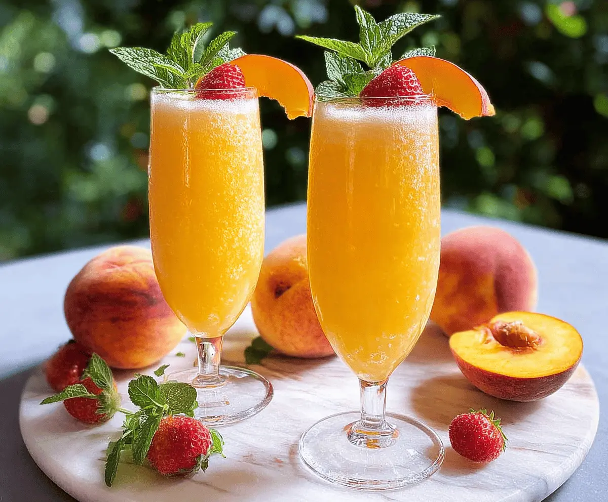 Easy Peach Bellini Mocktail Recipe