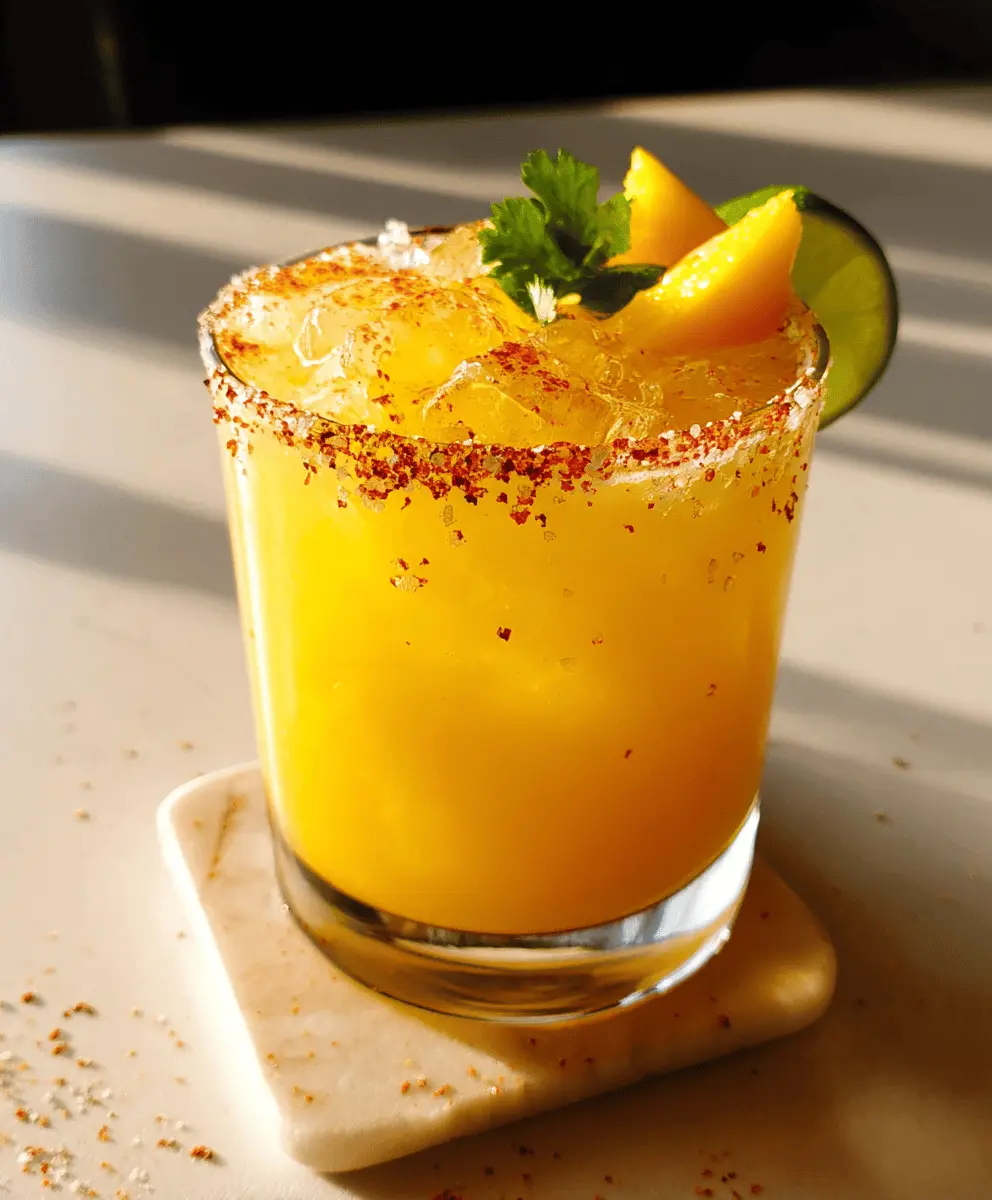Easy Hot Honey Spicy Mango Margarita Recipe