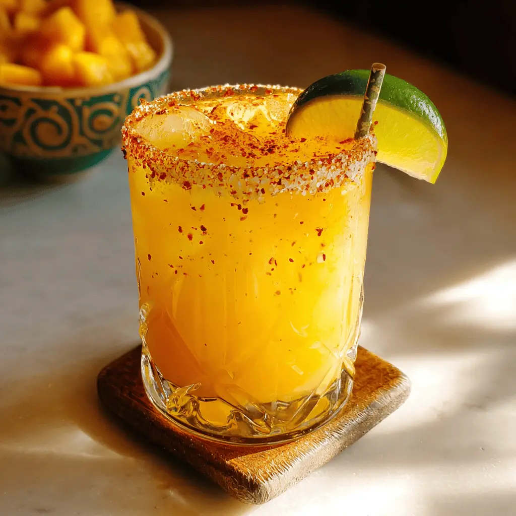 Easy Hot Honey Spicy Mango Margarita Recipe