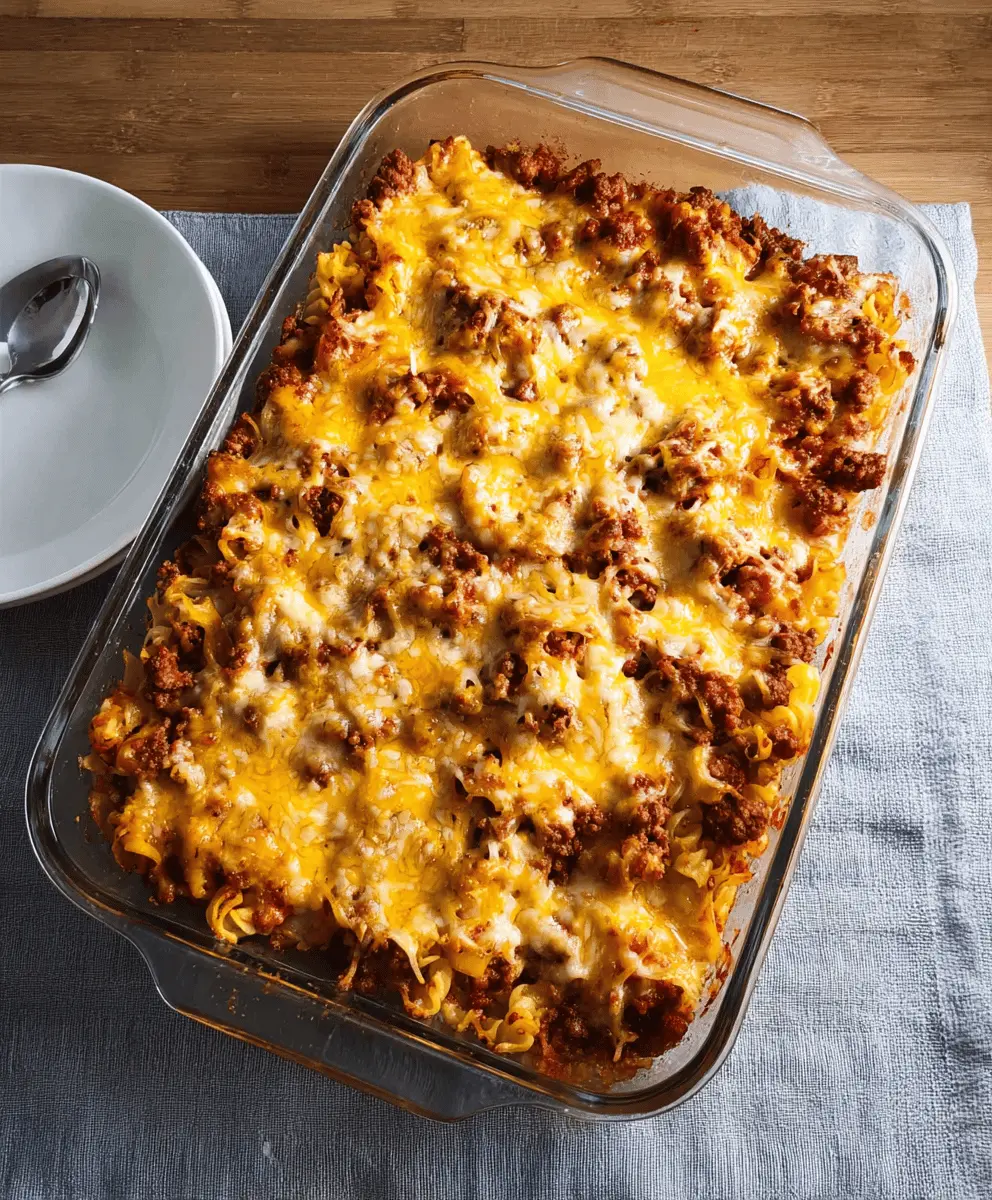 Easy Cheesy Hamburger Casserole Recipe