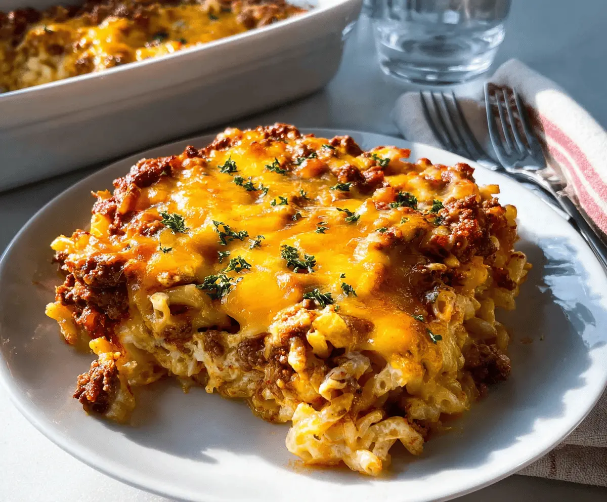 Easy Cheesy Hamburger Casserole Recipe
