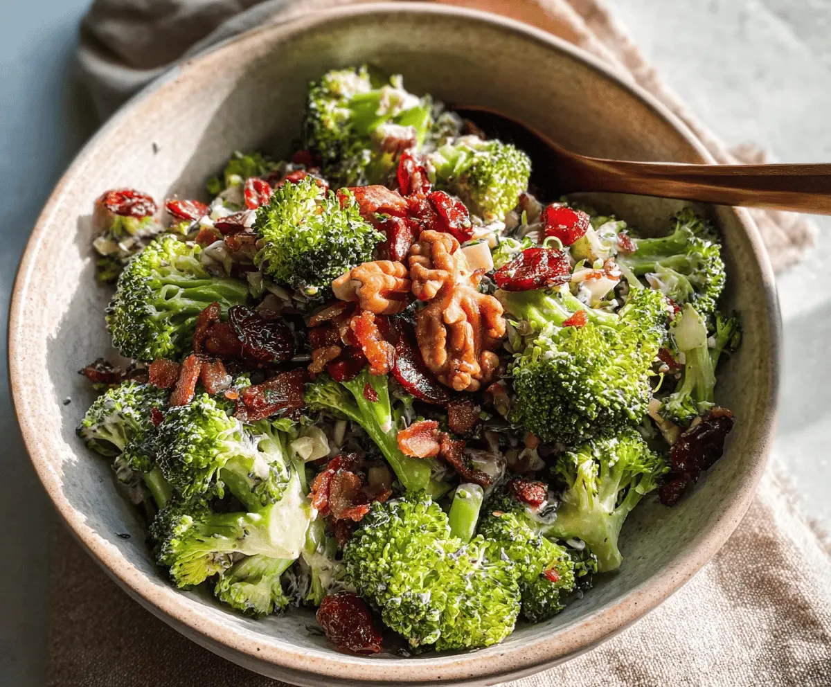 Easy Broccoli Salad Recipe with Crunchy Bacon