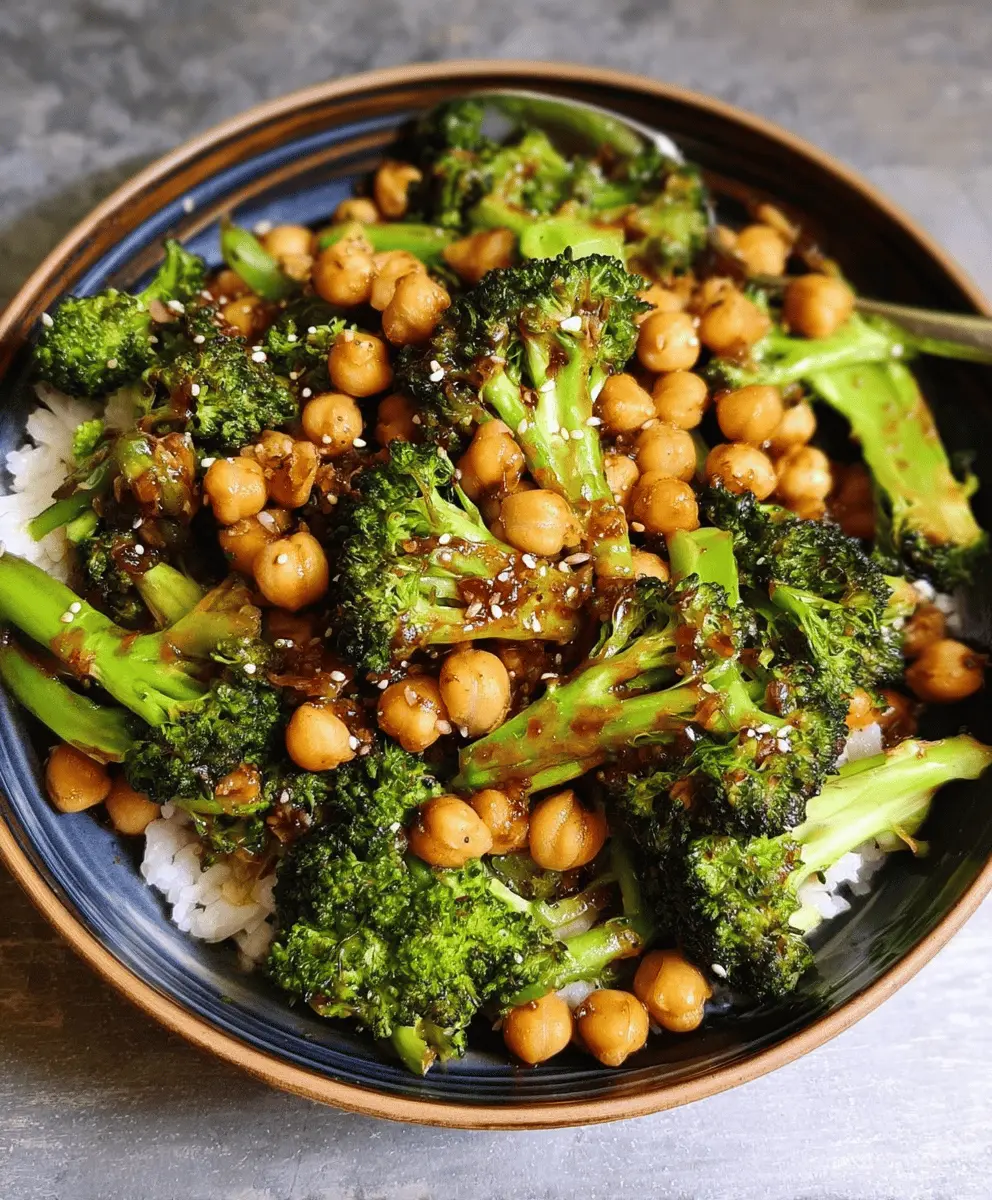 Easy Garlic Broccoli Chickpea Stir Fry