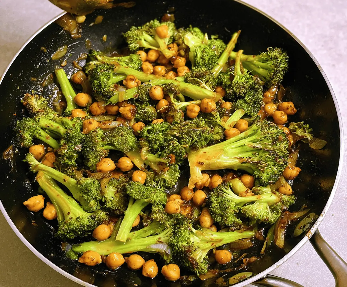 Easy Garlic Broccoli Chickpea Stir Fry