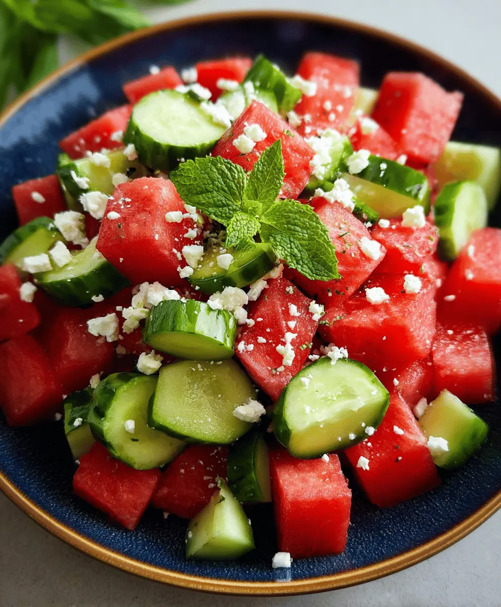 Easy Watermelon Salad With Feta and Cucumber