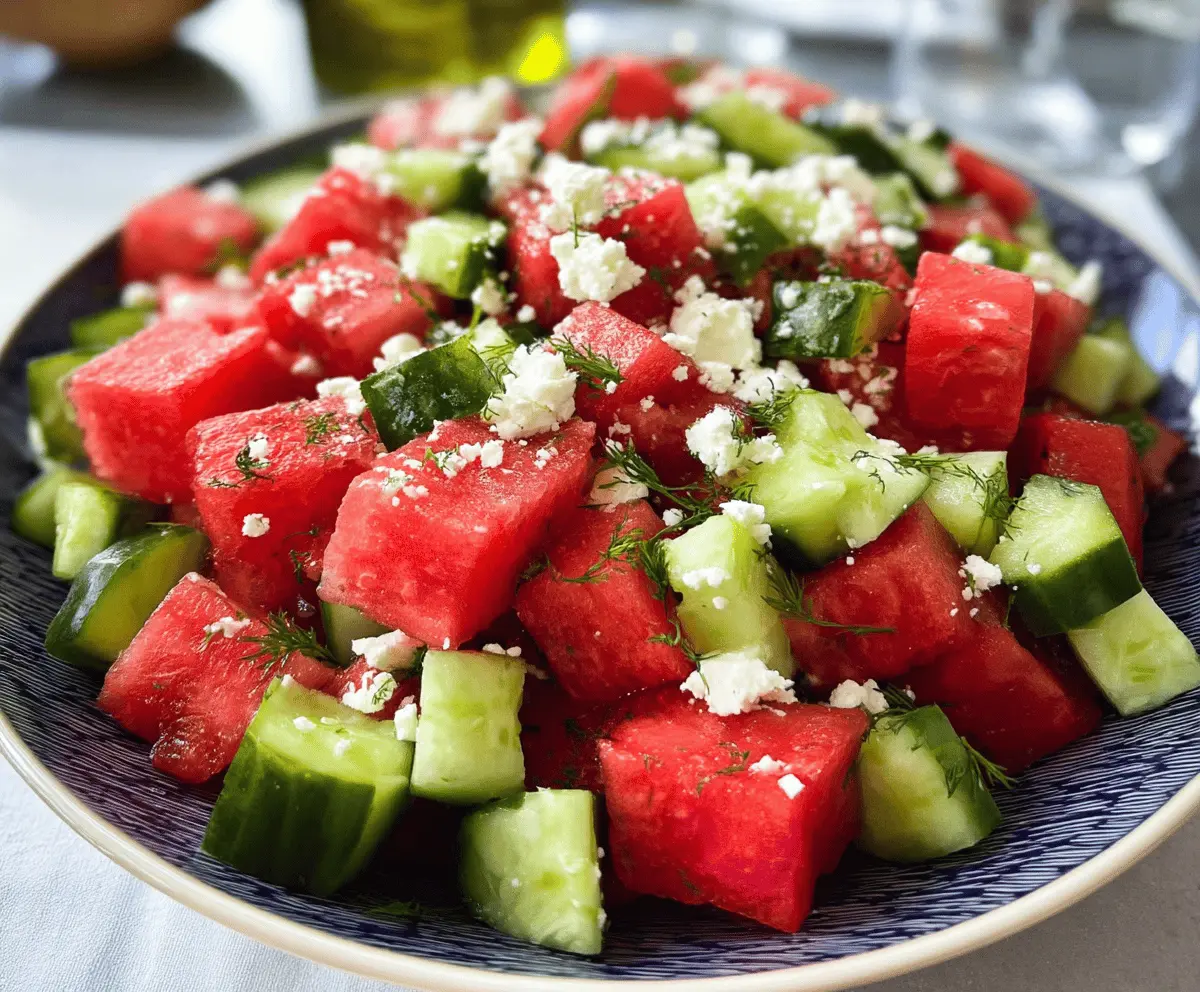 Easy Watermelon Salad With Feta and Cucumber