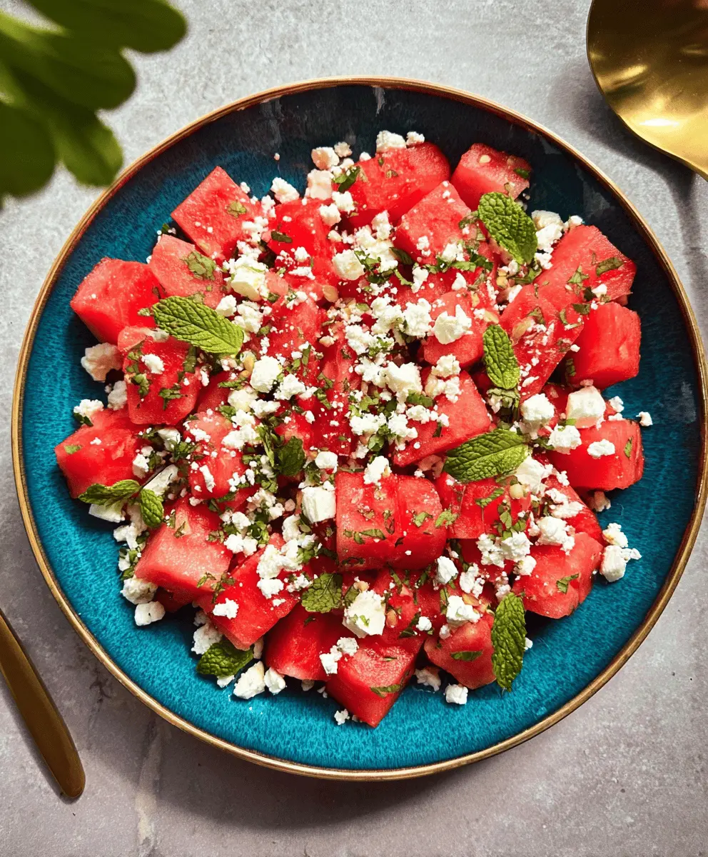 Easy Watermelon Salad with Feta and Fresh Mint