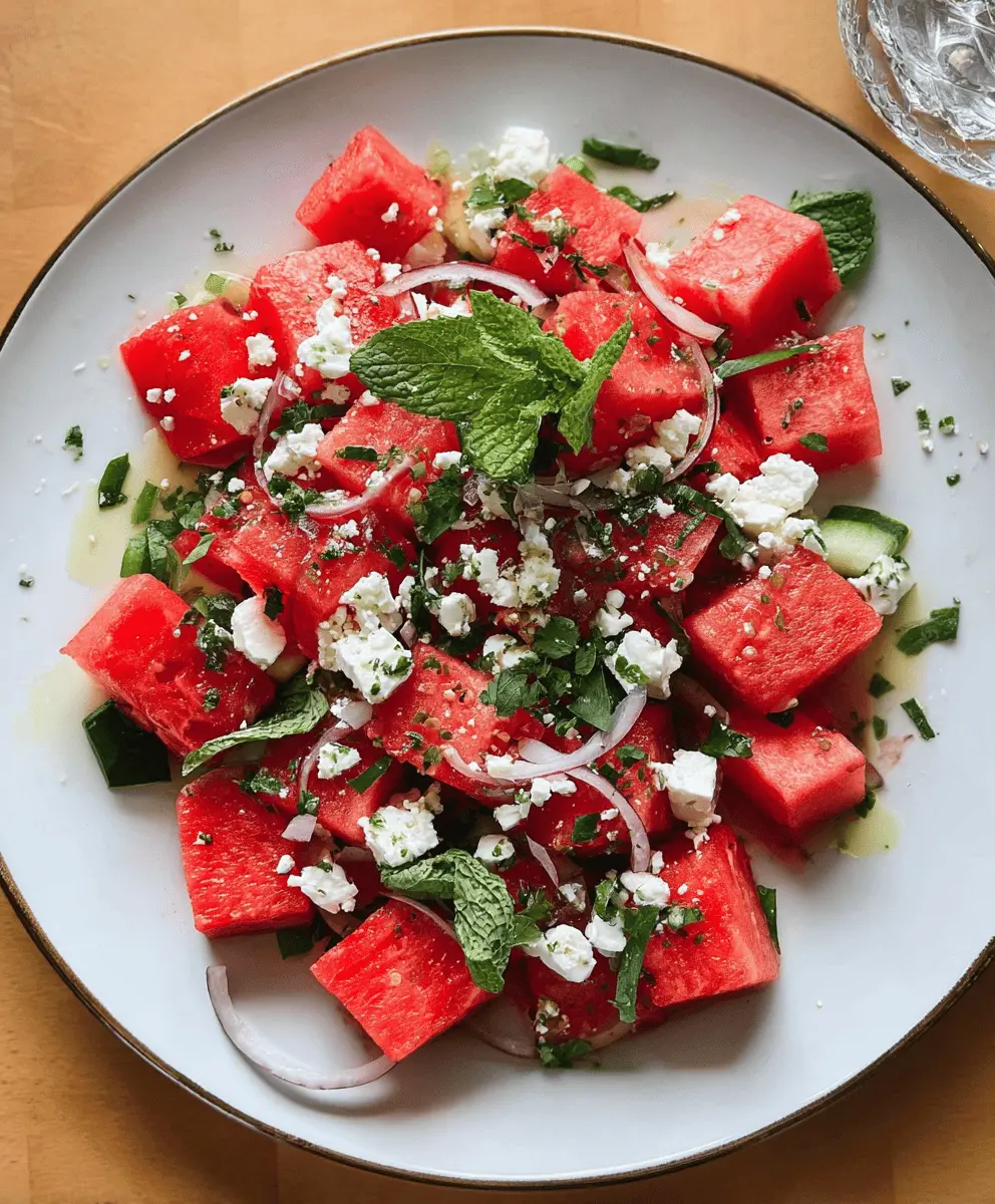 Easy Fresh Watermelon Feta Salad Recipe