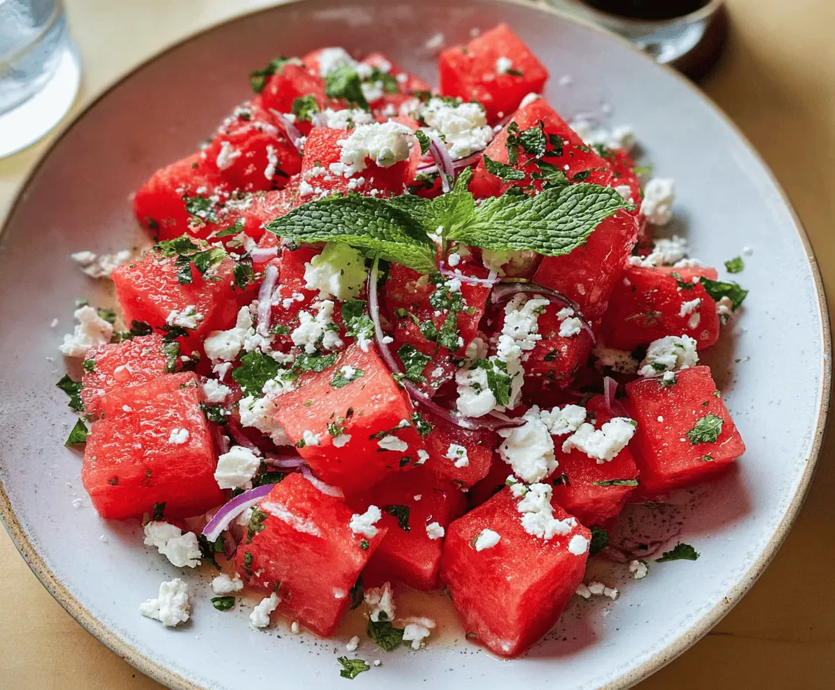 Easy Fresh Watermelon Feta Salad Recipe
