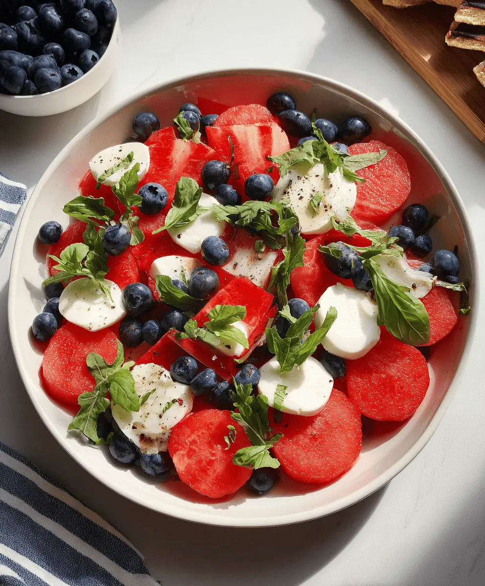 Fresh Watermelon Blueberry Caprese Salad Recipe