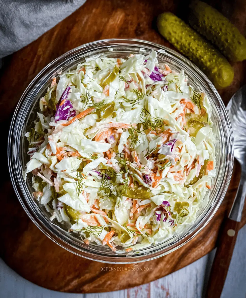 Easy Dill Pickle Coleslaw Recipe