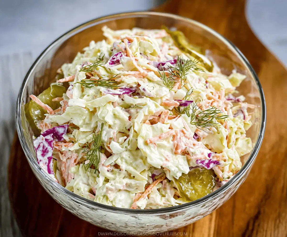Easy Dill Pickle Coleslaw Recipe