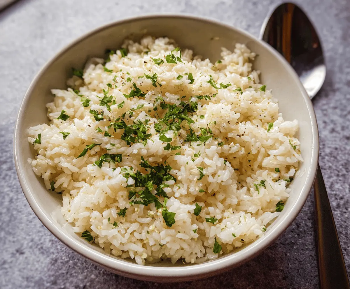 Easy Savory Garlic Butter Rice Recipe