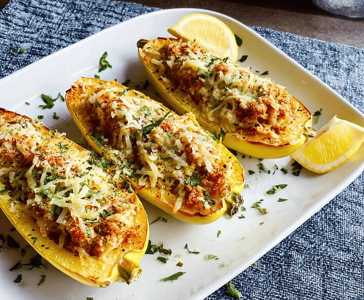 Healthy Cheesy Stuffed Yellow Squash Recipe